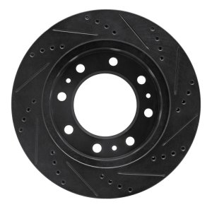 Cadillac DTS Brake Rotor (1) - Front Left - R1 Concepts - Drilled & Slotted - Black - `06-`11